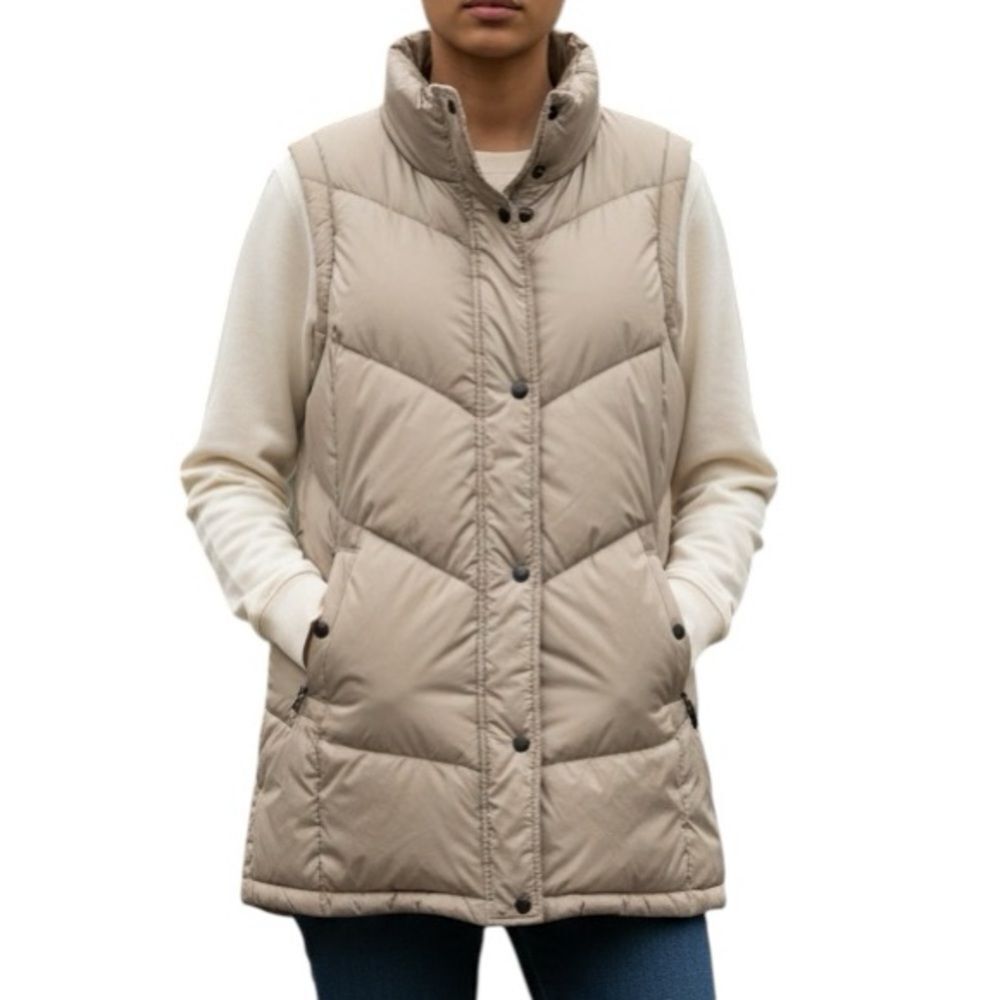 Weatherproof Puffer Beige Puffer Vest(Size Medium)